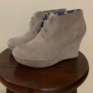 Lucky Brand Suede Wedge Booties